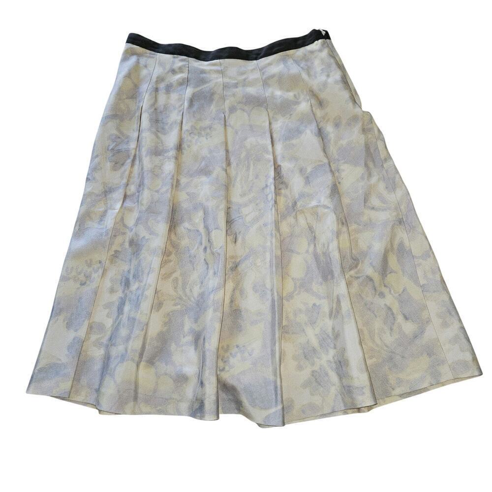 Anne Klein Womens Pleated Silk Abstract Watercolor Skirt Below Knee. Size 12 - Picture 3 of 7